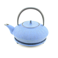 Small Blue Ribbed Teapot