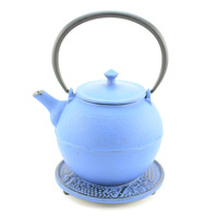 Large Blue Round Teapot