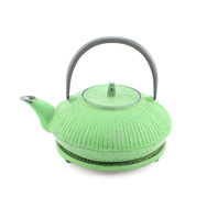 Small Green Ribbed Teapot